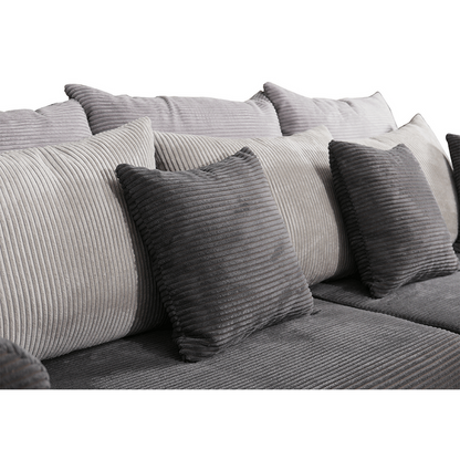 Canapea foarte spaţioasă, gri/gri deschis/bej, GILEN BIG SOFA