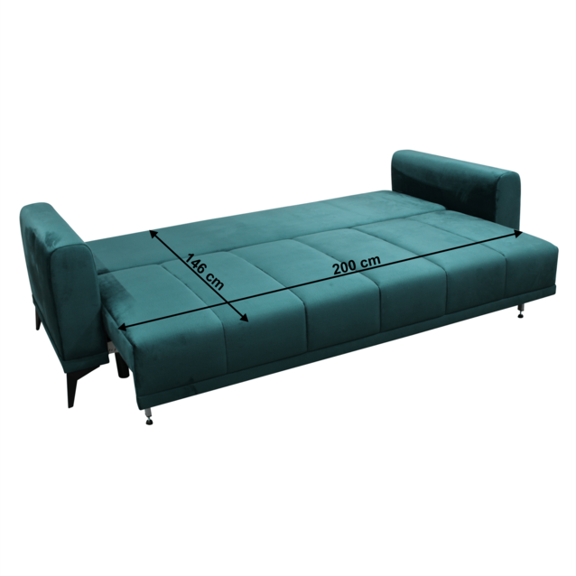 Canapea extensibilă, smarald/ muştar, GRACE BIG SOFA