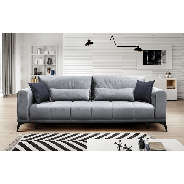 Canapea extensibilă, gri deschis/ gri, GRACE BIG SOFA