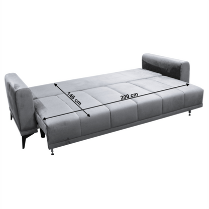 Canapea extensibilă, gri deschis/ gri, GRACE BIG SOFA