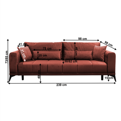 Canapea extensibilă, teracota, GRACE BIG SOFA