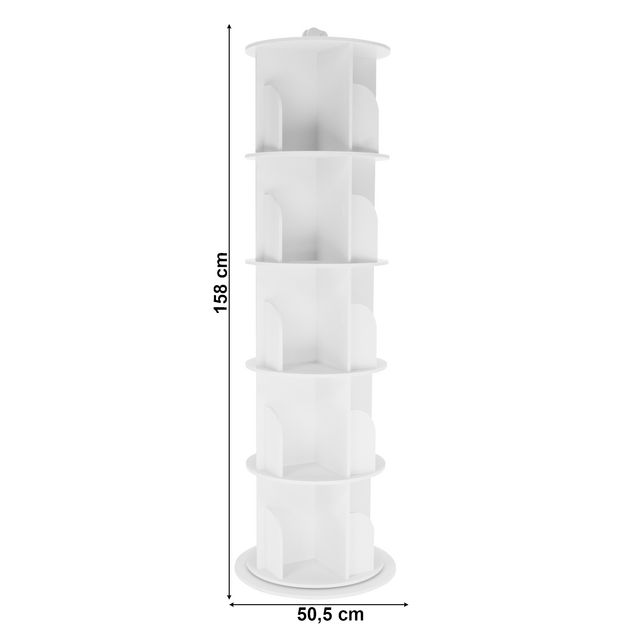 Raft pivotant, 5 poliţe, alb, ERION TIP 2 +cadou