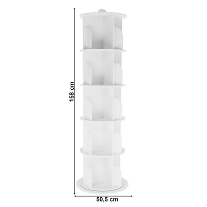 Raft pivotant, 5 poliţe, alb, ERION TIP 2 +cadou