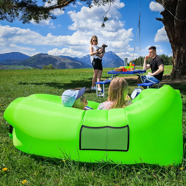 Geantă scaun gonflabilă / geanta leneşă, verde, LEBAG