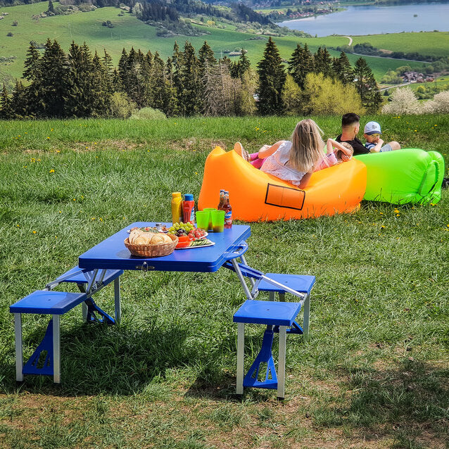 Geantă scaun gonflabilă / geanta leneşă, verde, LEBAG