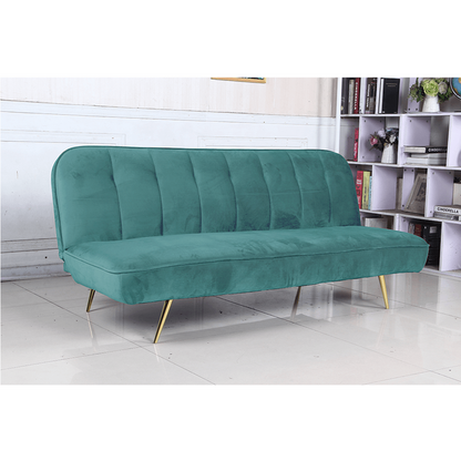 Canapea extensibilă, catifea Velvet petrol/cromat-auriu, RODANA