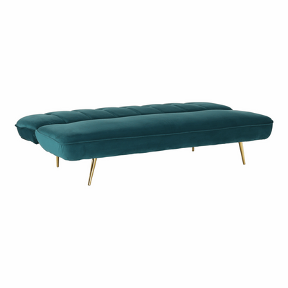 Canapea extensibilă, catifea Velvet petrol/cromat-auriu, RODANA