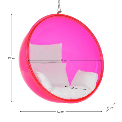 Scaun suspendat, roz/ argintiu/ alb, BUBBLE TIP 1